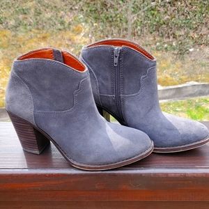 Lucky Brand Gray Leather Ankle Boots Sz 6.5